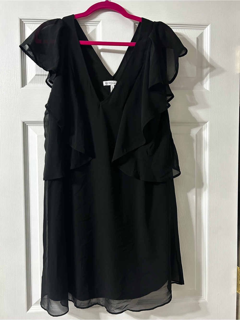 BCBGeneration Black Ruffle Dress, NWOT